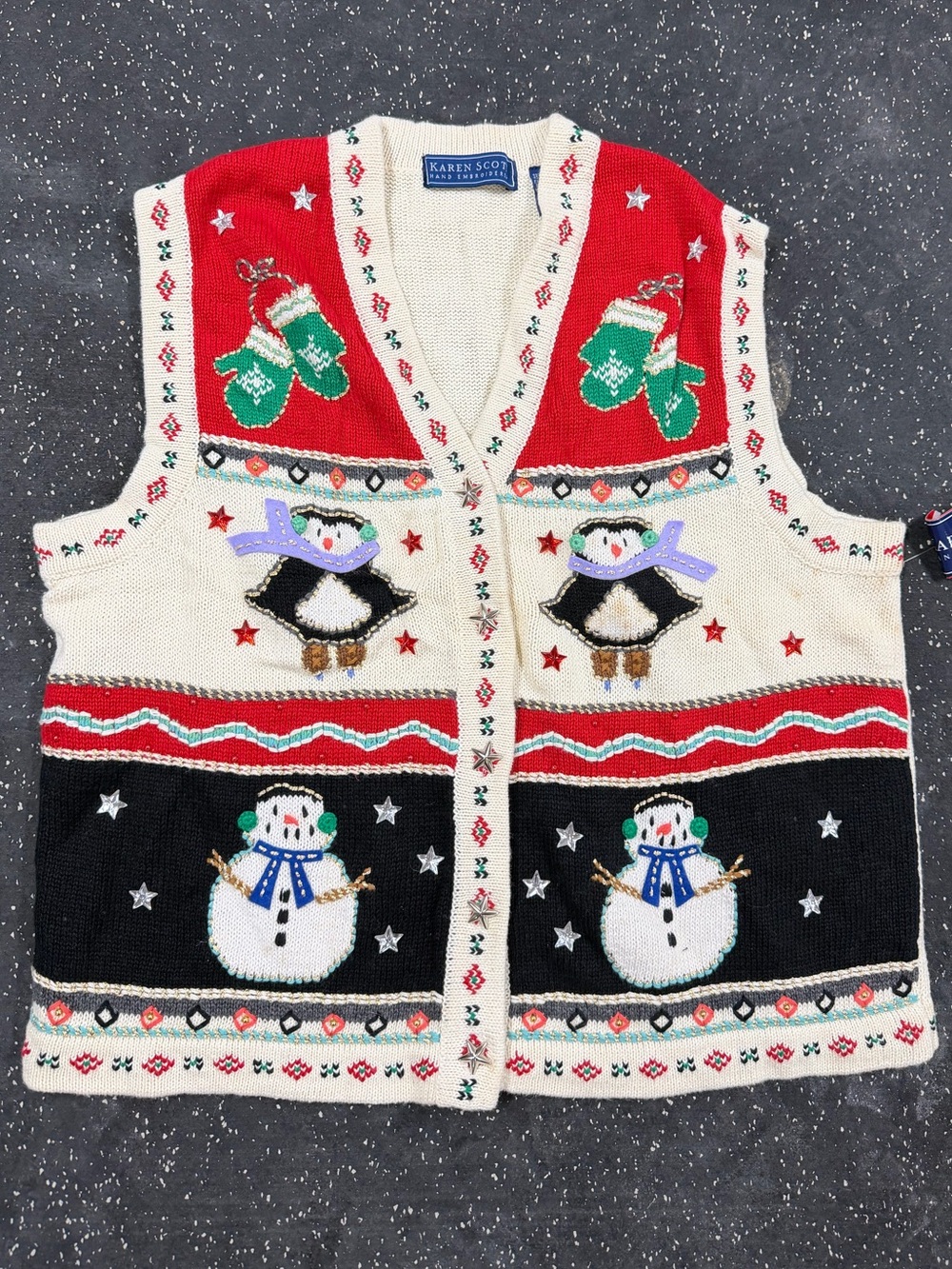 Vintage Knit Holiday Vest